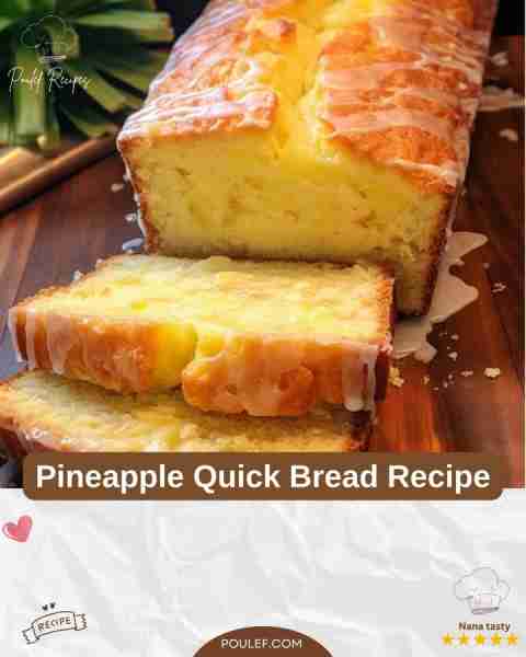 🍍 Pineapple Quick Bread Recipe Ingredients: 2 cups all-purpose flour 1 tsp baking soda ½ tsp salt ½...