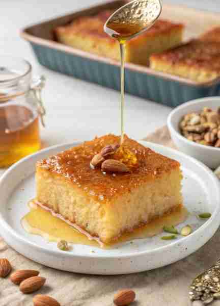 Greek revani is a moist, semolina cake soaked in sweet syrup, with hints of citrus and vanilla. Its...