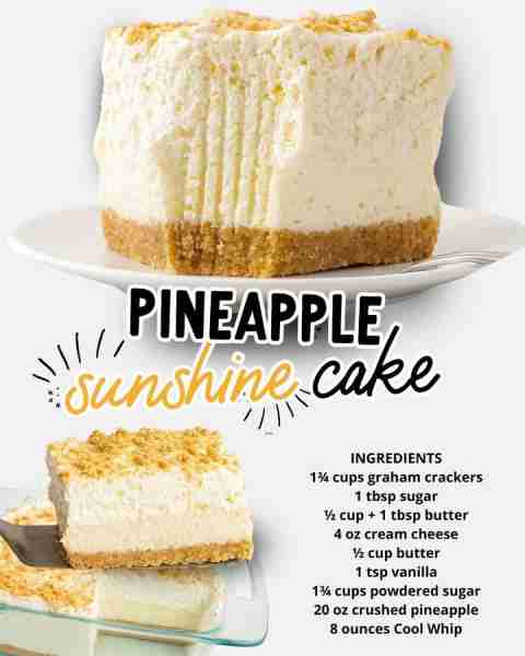 Light and fluffy - delicious no bake pineapple dessert. ingredients: 1¾ cups graham crackers crushed...