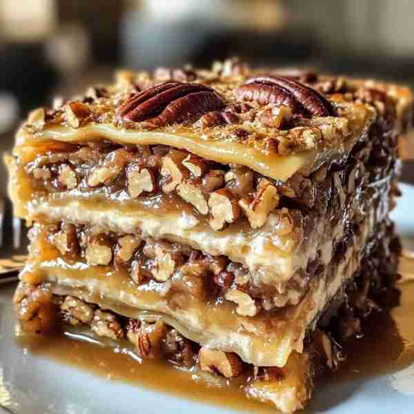 Pecan Pie Lasagna – Layers of Sweet, Nutty Perfection Ingredients: For the Crust: 1 ½ cups graham c...
