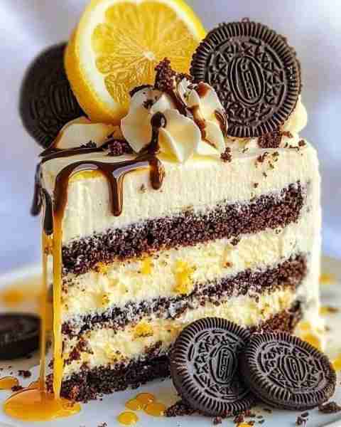 🍋🍪 Lemon Oreo Cheesecake 🍋🍪 👵🏼Ingredients 👵🏼 • 2 cups Oreo cookie crumbs 🍪 • 1/2 cup unsalt...