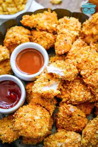 CORNFLAKE CHICKEN NUGGETS----> https://www.thecountrycook.net/cornflake-chicken-nuggets/ Tasty, easy...