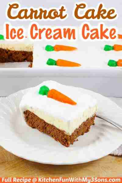 Full Recipe 👇 Carrot Cake Ice Cream Cake - SO Easy and always such a Huge Hit for Easter! 🐰