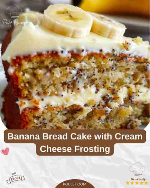 Banana Bread Cake with Cream Cheese Frosting 🍌🍰🧁 This Banana Bread Cake takes all the comforting...