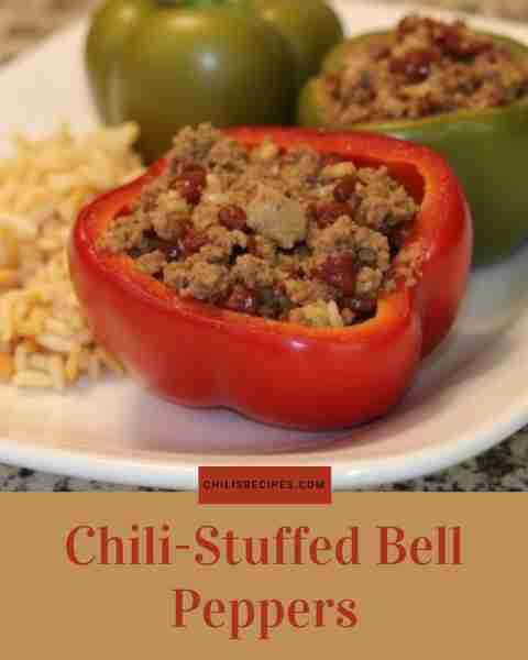 Chili-Stuffed Bell Peppers Ingredients: Ground beef or turkey 1 cup cooked rice 1 cup tomato sauce B...