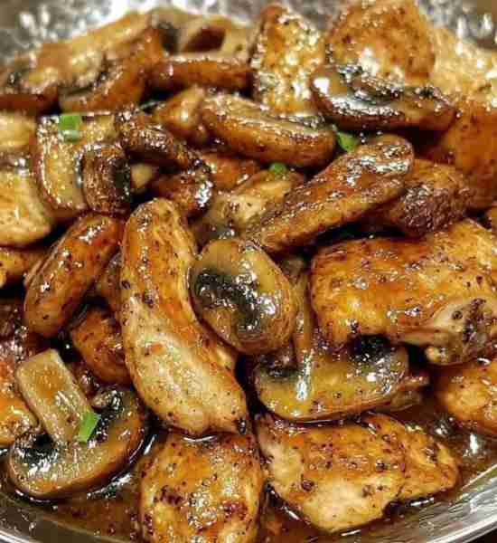 Black Pepper Chicken with Mushrooms Recipe Ingredients: 2 boneless, skinless chicken breasts, slice...