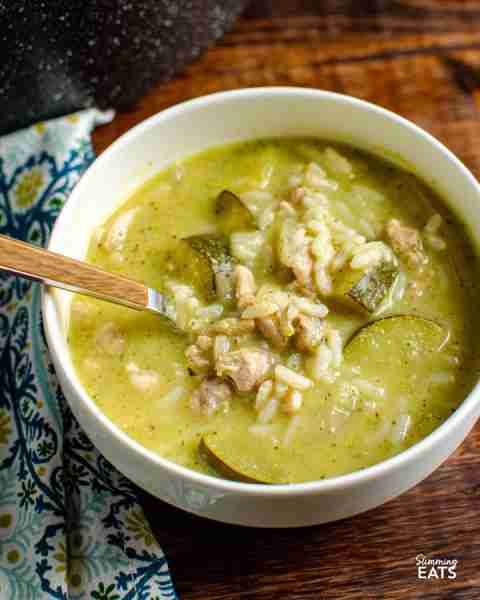 Complete meal in a bowl with this delicious Lemony Chicken Zucchini Rice Soup Recipe 👉 https://www....