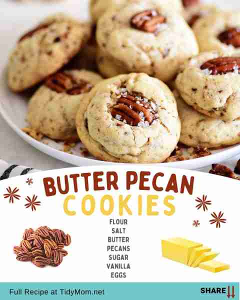 R E C I P E: https://tidymom.net/butter-pecan-cookies/ These easy Butter Pecan Cookies are melt-in-y...