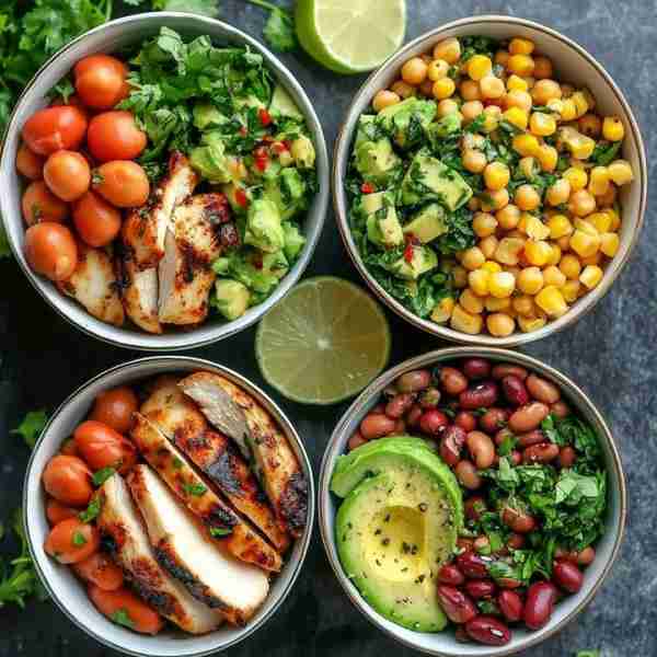 1. Chicken & Avocado Bowl Grilled chicken 🍗 + cherry tomatoes 🍅 + avocado salsa 🥑 + cilantro 🌿 +...