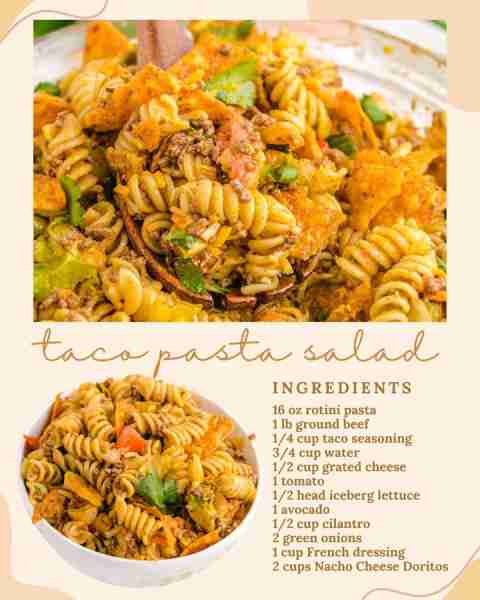Taco night just got a pasta upgrade! 🌮🍝 This Taco Pasta Salad is bold, crunchy, and delicious! 🛒...