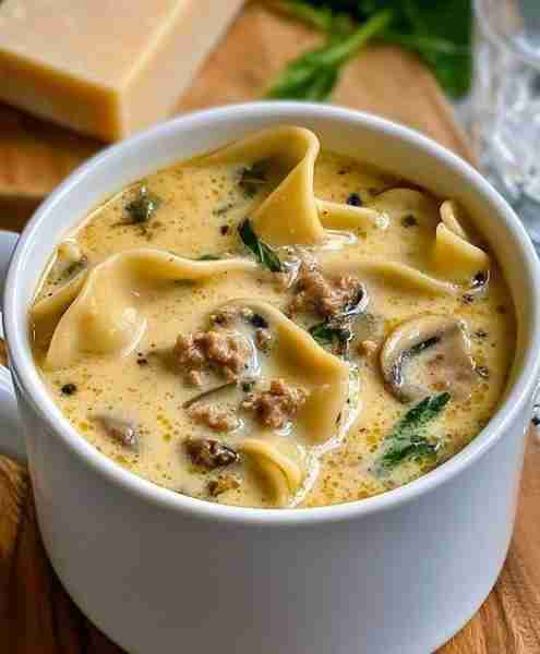 Creamy Alfredo Lasagna Soup - Don't LOSE this Recipe Ingredients: 1 lb ground Italian sausage 1 onio...