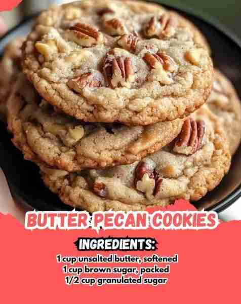 COOKIE MONSTER 🍪❤️ Yummy! 😋🤤 Butter Pecan Cookies Ingredients: - 1 cup unsalted butter, softened...