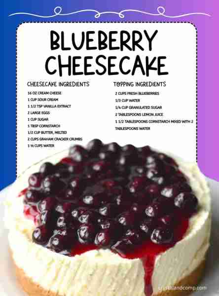 🫐🫐 HOMEMADE BLUEBERRY CHEESECAKE ✔️cream cheese ✔️ sour cream ✔️ vanilla extract ✔️ eggs ✔️ sugar...