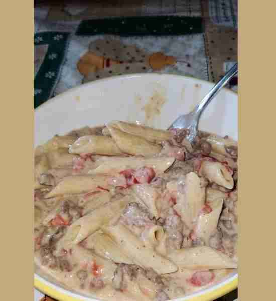 Rotel pasta ○●○●○● •1 lb ground beef •2 16 oz blocks of Velveeta (I used one white one regular) •can...