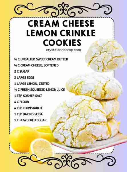 🍋🍋 CREAM CHEESE LEMON CRINKLE COOKIES These are for the lemon lovers! 💛 RECIPE IN THE COMMENTS