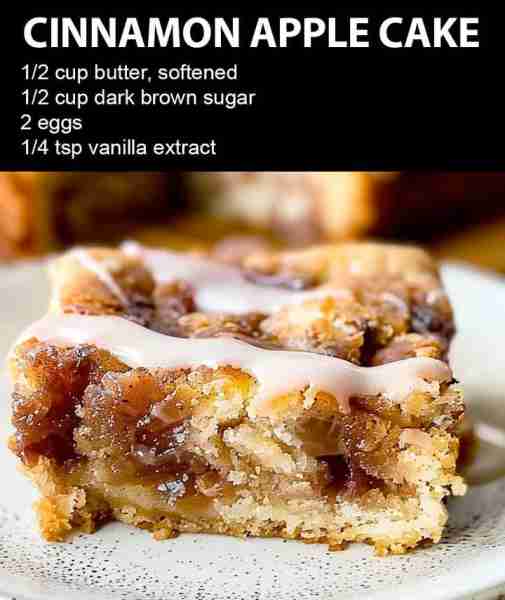 🍏 HOMEMADE CINNAMON APPLE CAKE 🍏 It comes together in one bowl and takes less than 15 minutes to g...