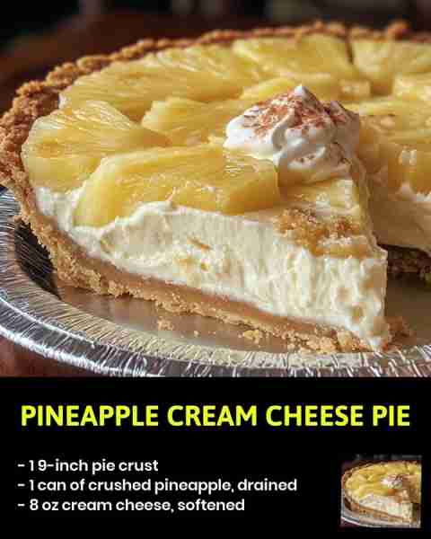 Pineapple Cream Cheese Pie Get ready to indulge in a tropical treat with this delightful Pineapple C...
