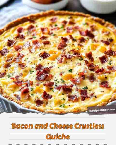 Bacon and Cheese Crustless Quiche 🥓🧀 Deliciously savory and easy to make! 📋 Ingredients - 6 la...