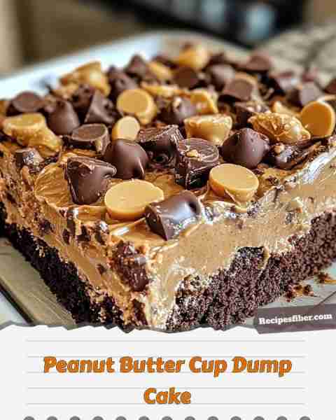 Peanut Butter Cup Dump Cake 🍰 Indulge in this rich and delicious dessert! 📋 Ingredients - 1 box...