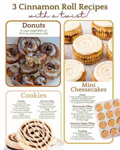 3 Cinnamon rolls recipes with a twist! Check the comments for full recipe Ingredients: 1. Cinnamon R...