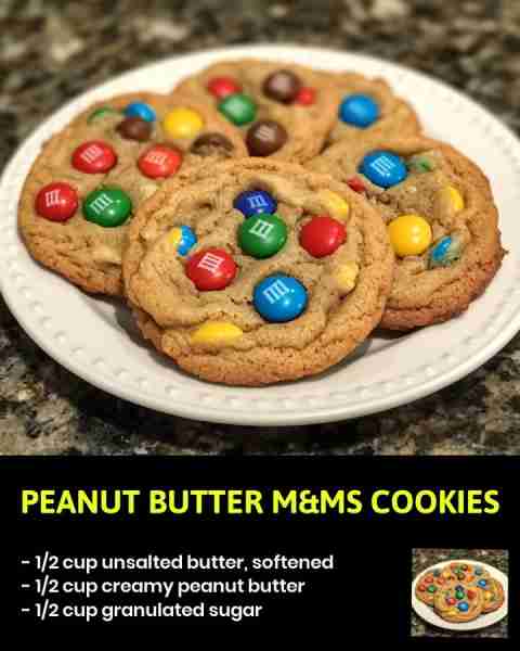 Peanut butter m&ms cookies Get ready to satisfy your sweet tooth with these delicious Peanut Butter...