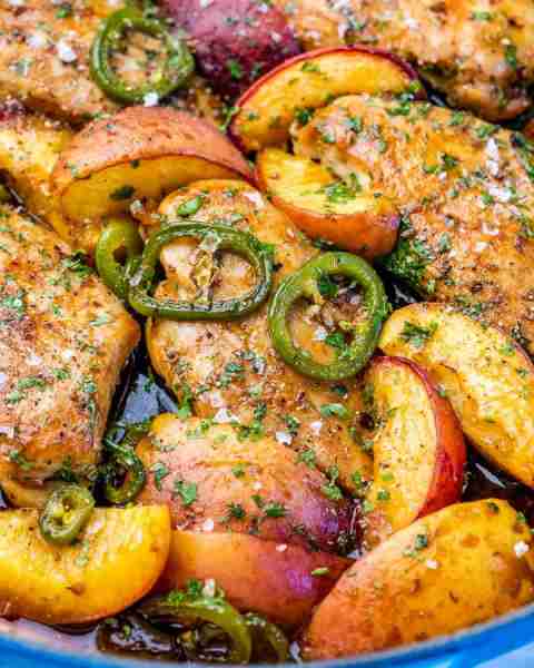 Savor the sweet and spicy flavors with this mouthwatering Hot Honey Peach & Jalapeno Chicken recipe!...