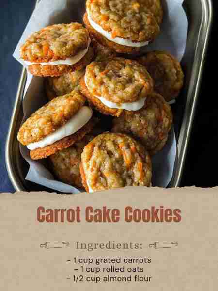 Carrot Cake Cookies - Don't LOSE this Recipe 😋 Ingredients: For the Cookies: 1/2 cup unsalted butte...