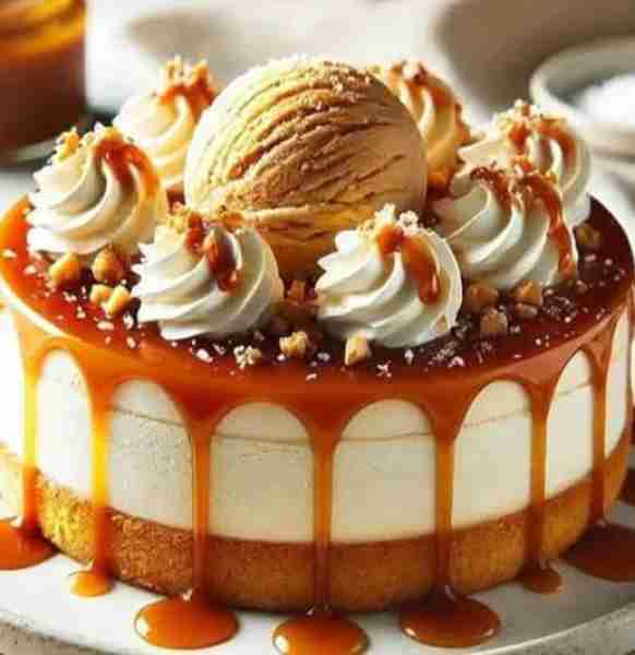 😋💕Caramel Ice Cream Cake Recipe😋💕 Ingredients: 2 cups vanilla ice cream, softened 1 cup caramel...