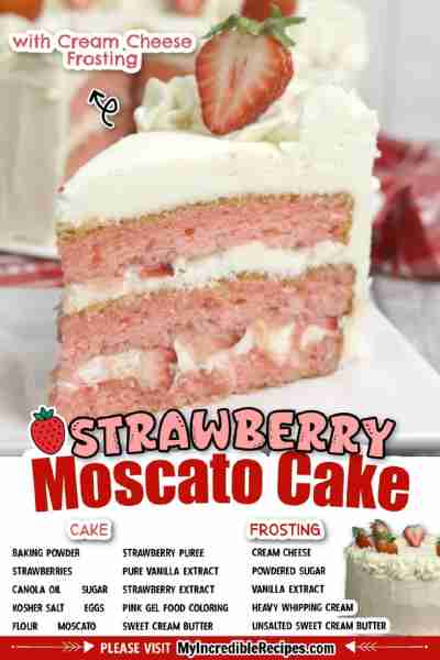 🍓 Strawberry Moscato Cake! 🍰 With homemade cream cheese butter cream frosting! The ultimate Delici...