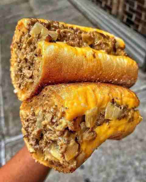 PHILLY CHEESESTEAK SLOPPY JOES Ingredients 1 pound lean ground beef 2 tablespoons butter 1 small yel...