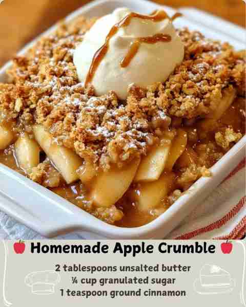 🍎 Homemade Apple Crumble 🍎 Ingredients For the Apple Filling: 4 medium apples (Granny Smith, Honey...