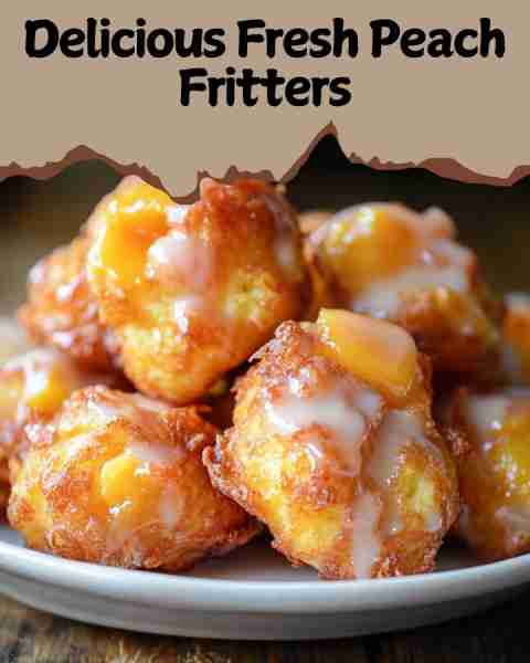 🍑✨ Delicious Fresh Peach Fritters 🍩💛 Crispy, golden, and bursting with juicy peach flavor — thes...