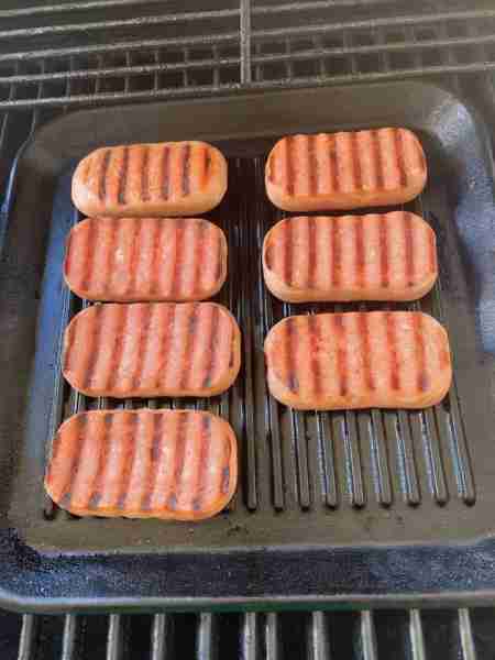 Every now and then I'll pop open a can of spam, slice it and fry them on a cast iron griddle on the...