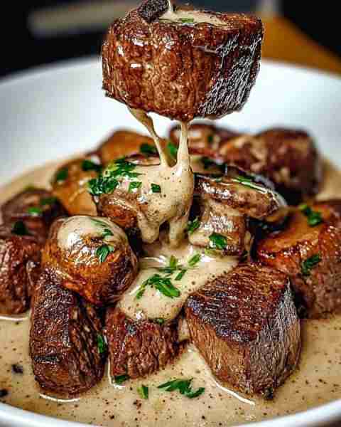 Bœuf Sauté Crémeux aux Champignons ⭐ Parfait pour un dîner raffiné ou un repas en famille. ✅ Ingré...
