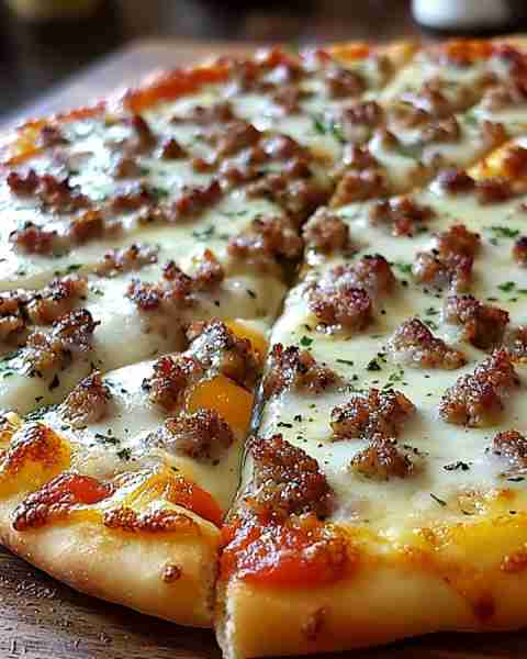 Sausage Gravy Breakfast Pizza Ingredients 2 packages of crescent rolls 1 package of cooked sausage c...