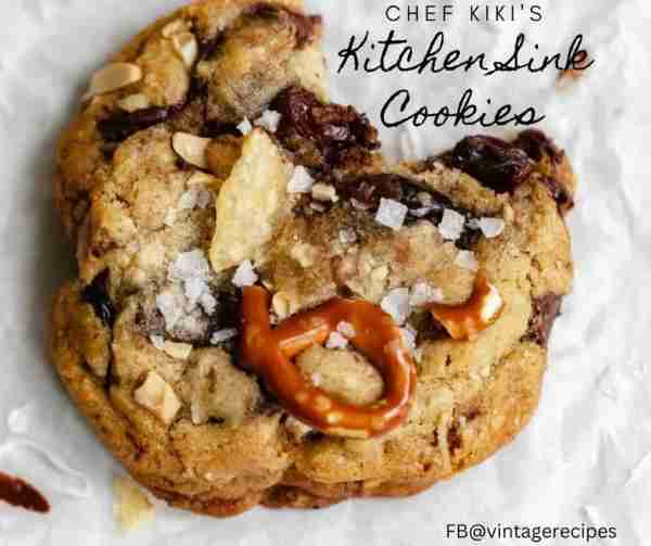 Chef Kiki’s Kitchen Sink Cookies Base Cookie ¾ cup granulated sugar ½ cup brown sugar 1 cup butter f...