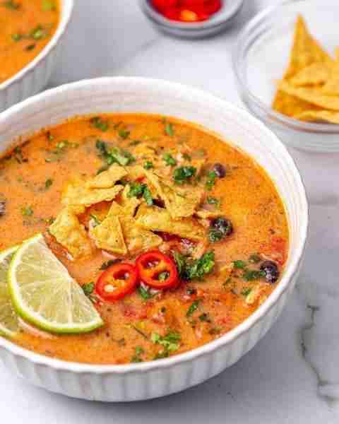 One of my All-Time Most Favorite, EASY Protein Packed Soups! Quick Chicken Tortilla Soup