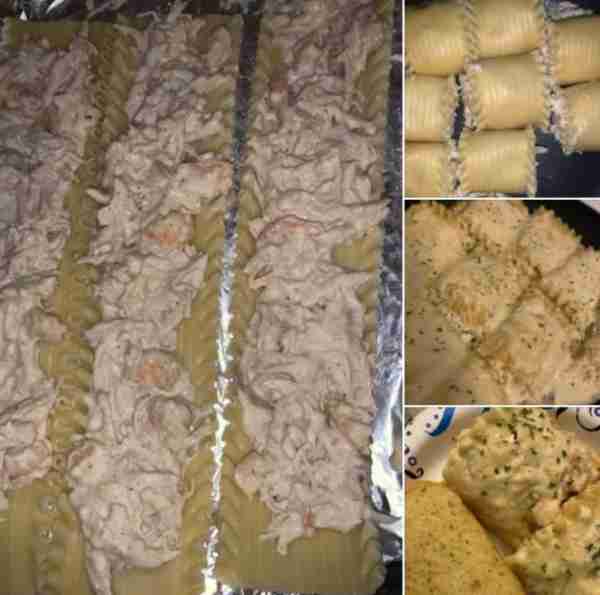 Made chicken and shrimp Alfredo rolls😍 Ingredients: Heavy whipping cream 3 shredded chicken breast...