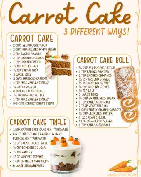Love Carrot Cake? Here's 3 ways to enjoy this delicious treat! 🥕 ↓ RECIPES IN THE COMMENTS ↓ CARROT...