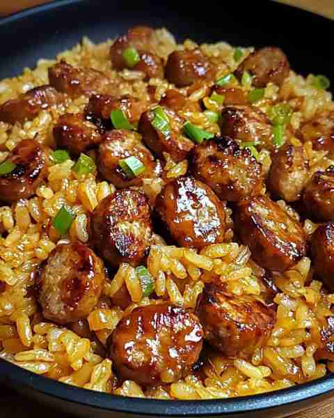 One-Pan Sweet & Tangy BBQ Sausage Rice This easy, one-pan meal is packed with smoky sausage, zesty B...