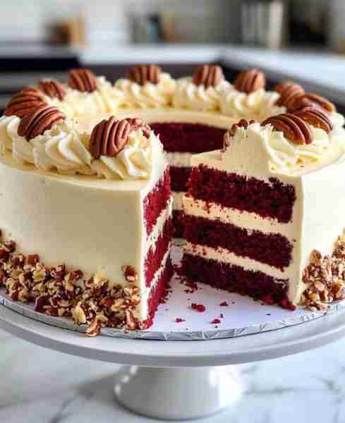 Velvet Red Cheese Cake With Nuts 🎂 Ingredients: 🔹 Red Velvet cake layers: • 125 g of flour 🌾 • 2...