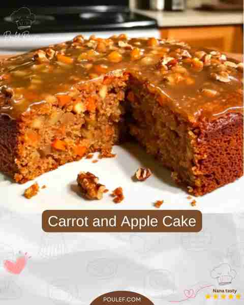 Carrot and Apple Cake Ingredients: For the Cake: 2 medium carrots (about 200g), grated 2 medium appl...