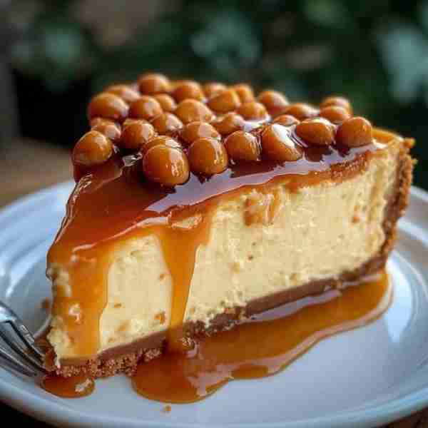 🧁🧂 Salted Caramel Cheesecake w/ Butterscotch Chips & Drizzle 🍯🍰 Creamy, luscious cheesecake stac...