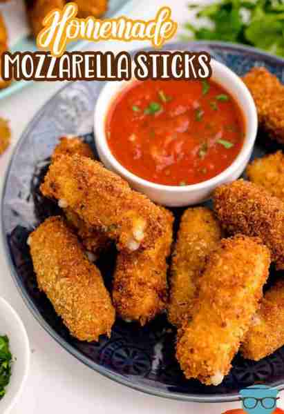 Recipe--> https://www.thecountrycook.net/homemade-mozzarella-sticks/ These Homemade Mozzarella Stick...