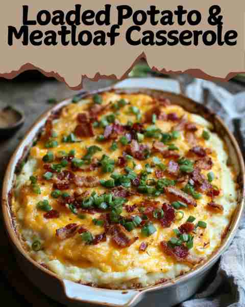 🥔🍖 LOADED POTATO & MEATLOAF CASSEROLE – COMFORT FOOD AT ITS BEST! 🤤🍴 This Loaded Potato & Meatlo...