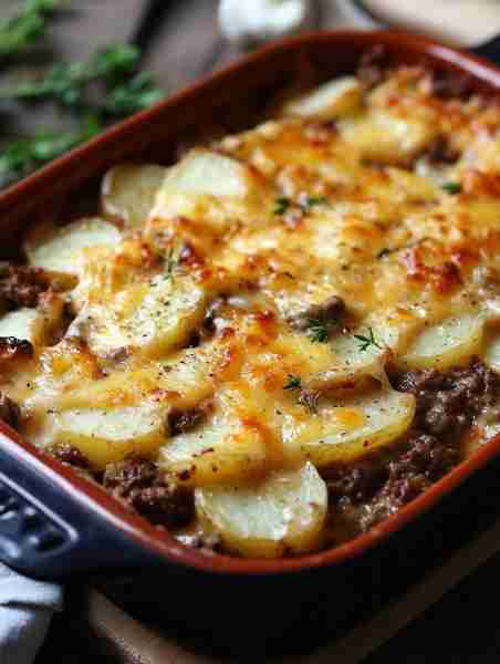 🍴Hamburger Potato Casserole🍲 This is the kind of hearty dish that fills your home with cozy vibes...