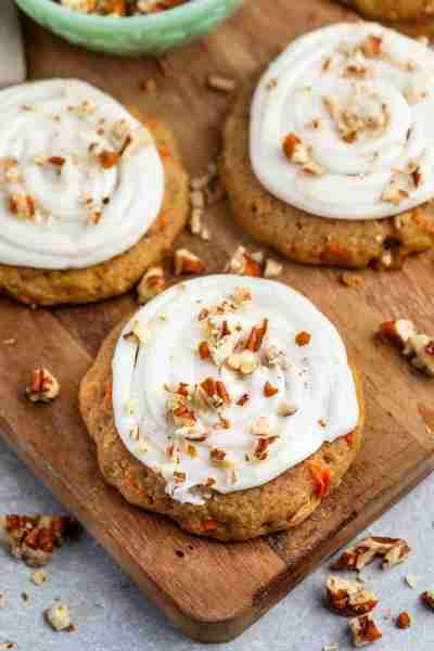 carrot cake cookies https://www.crazyforcrust.com/carrot-cake-cookies-recipe/