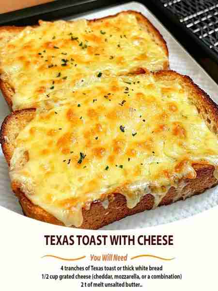 Texas toast with cheese ingredients: 4 tranches of Texas toast or thick white bread 1/2 cup grated c...