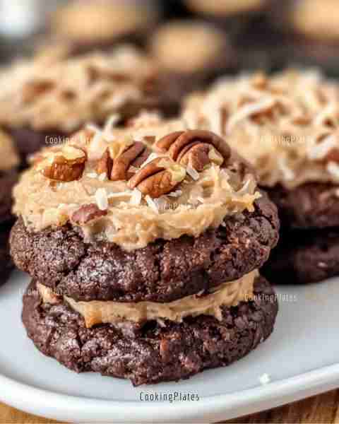 🍫 German Chocolate Cookies 🍪 Ingredients: For the Cookies: • 1 cup salted butter, softened • 1/2 c...