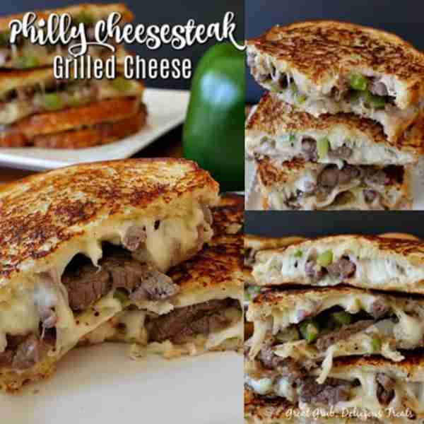 💚 Philly Cheesesteak Grilled Cheese! 💚 💚 Delicious beef, gooey cheese, onions, bell peppers all t...